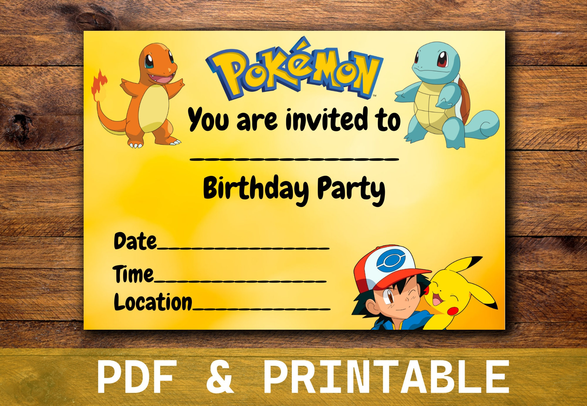 Pokemon Birthday Invitation Digital | Kids Birthday Invitation | Printable Instant Download | Birthday Supplies | Best Selling Items with regard to Printable Birthday Invitations Pokemon