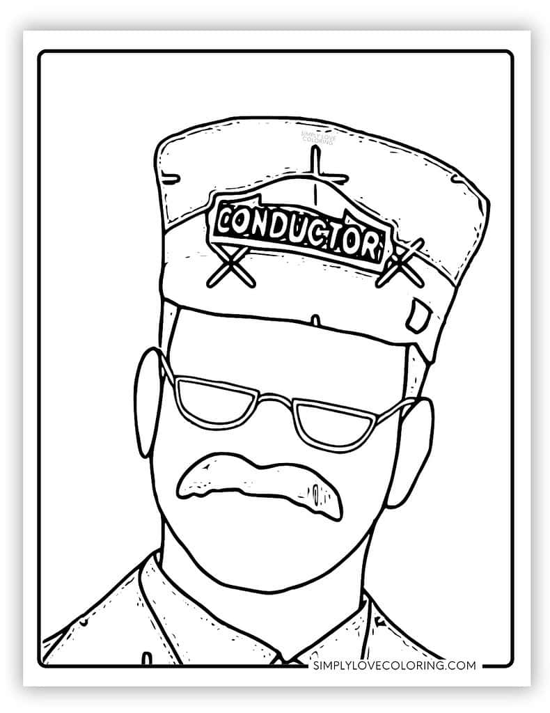 Polar Express Coloring Pages (Free Pdf Printables) - Simply Love in Printable Polar Express Conductor