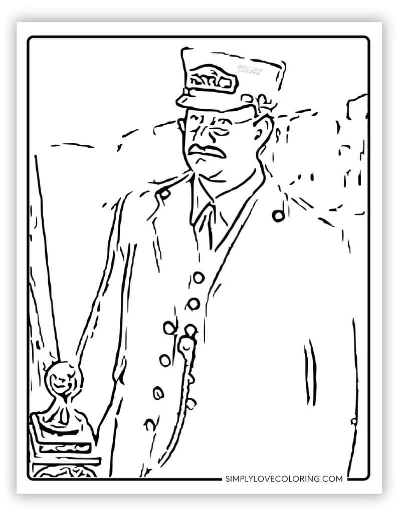 Polar Express Coloring Pages (Free Pdf Printables) - Simply Love inside Printable Polar Express Conductor