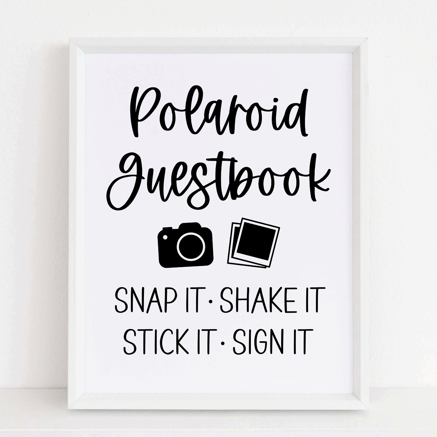 Polaroid Guestbook Sign (Classic) - Modern Moh for Polaroid Guest Book Sign Printable Free