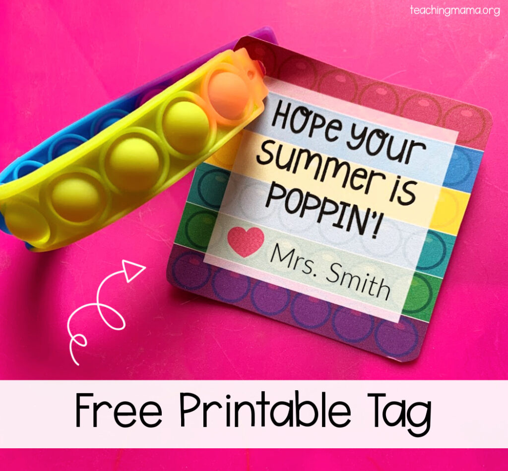 Poppin&amp;#039; Summer Gift Tag - Teaching Mama in Pop It Gift Tag Free Printable