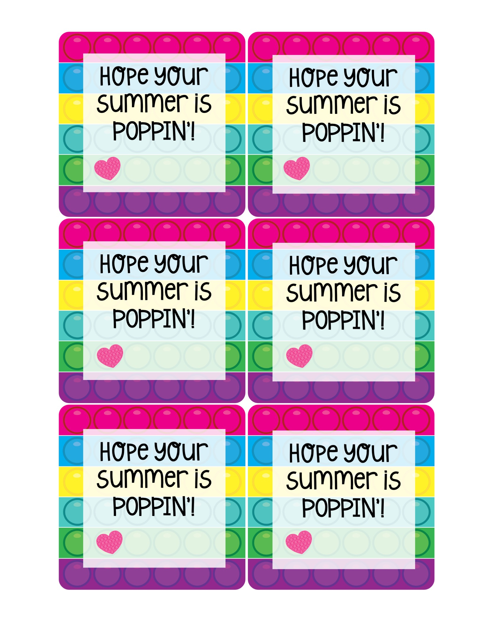 Poppin&amp;#039; Summer Gift Tag - Teaching Mama with Pop It Gift Tag Free Printable