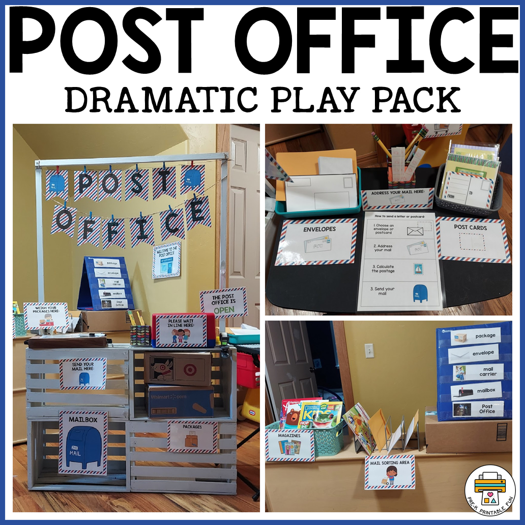 Post Office Dramatic Play Pack - Pre-K Printable Fun inside Post Office Printables Free
