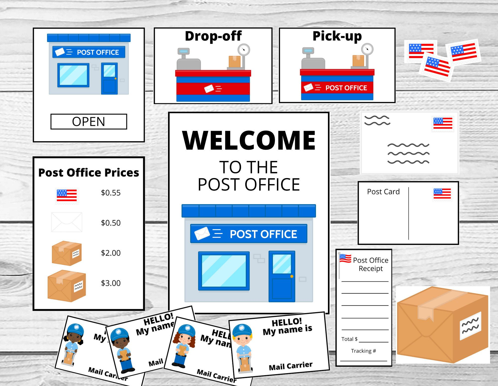 Post Office Pretend Play - Dramatic Play - Printable - Mail inside Post Office Printables Free