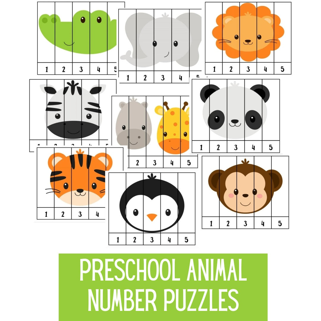 Preschool Animal Puzzle | Number Puzzles | Number Sequence Puzzles for Printable Number Sequence Puzzle