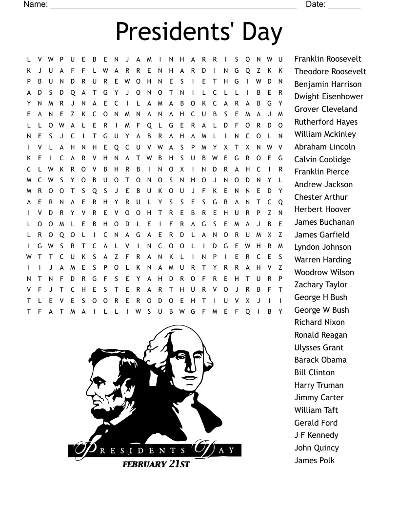Presidents&amp;#039; Day Word Search - Wordmint within Free Printable Presidents Day Word Search