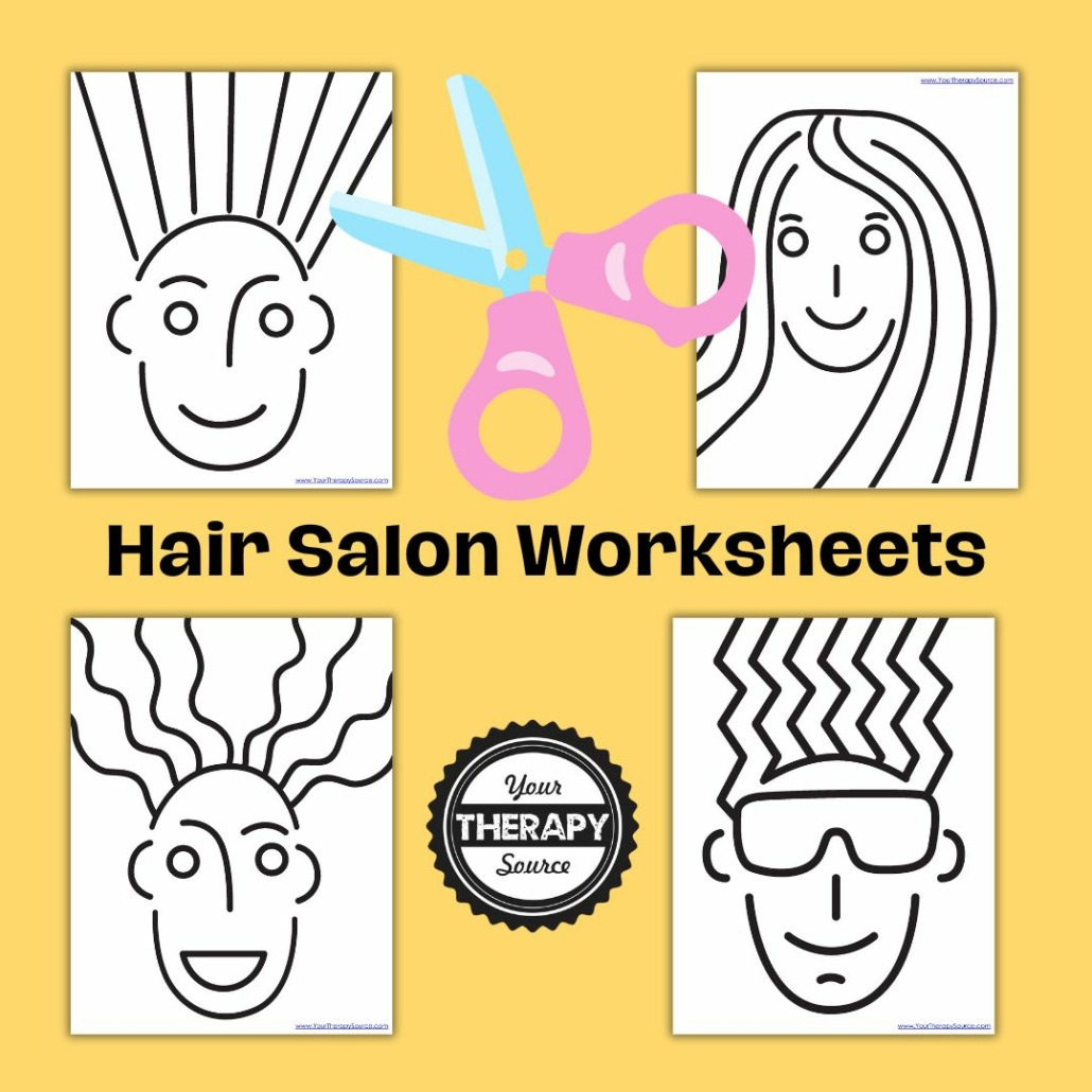 Pretend Play Hair Salon Worksheets - Free Scissor Practice within Hair Salon Dramatic Play Free Printables