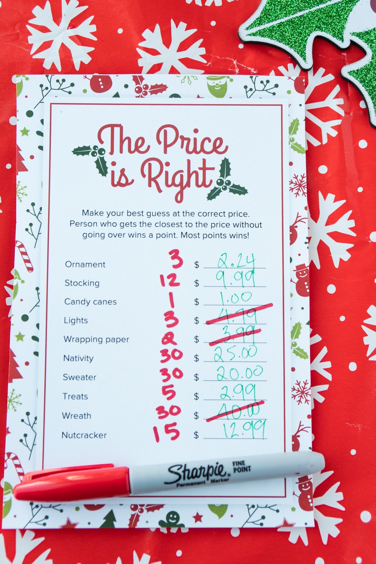 Price Is Right Christmas Game (Free Printable) - Play Party Plan in Price Is Right Printable Game For Seniors