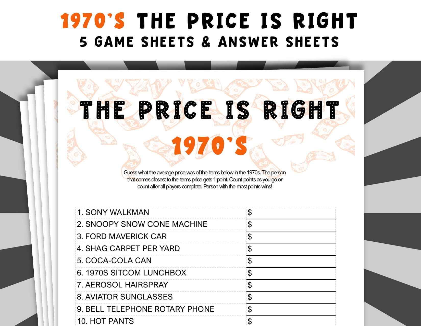 Printable 1970&amp;#039;S The Price Is Right Game: Bring The Classic Game with regard to Price Is Right Printable Game For Seniors