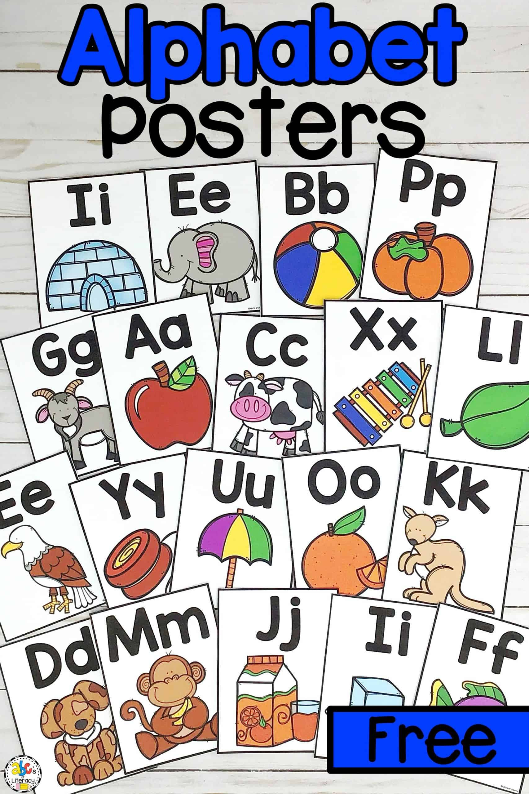 Printable Alphabet Posters with Free Printable Alphabet Wall Posters