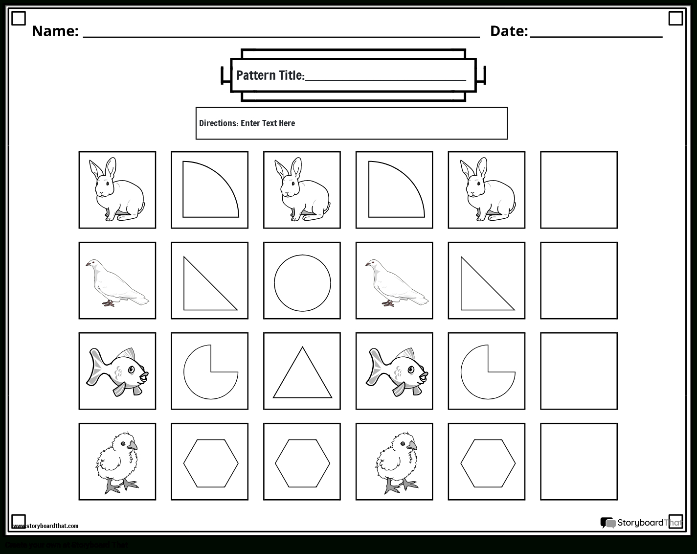 Printable Animals And Shapes Pattern Worksheet with Printable Animal Patterns Worksheet