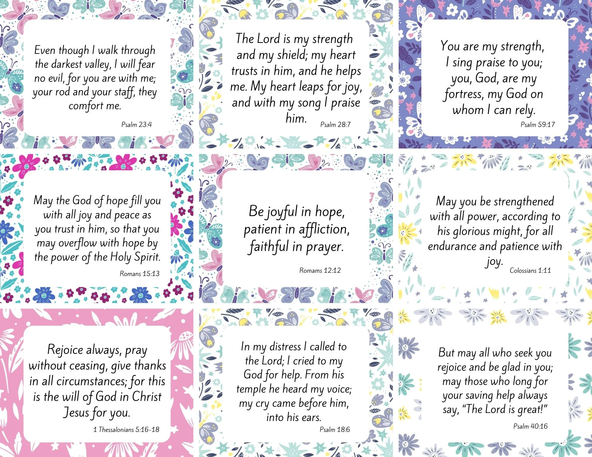 Printable Bible Verse Cards - Printable Party Favors for Free Printable Bible Verses For Encouragement
