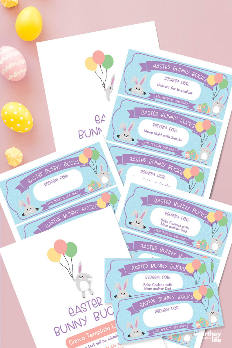 Printable Bunny Bucks - Printable Party Favors intended for Bunny Bucks Free Printable