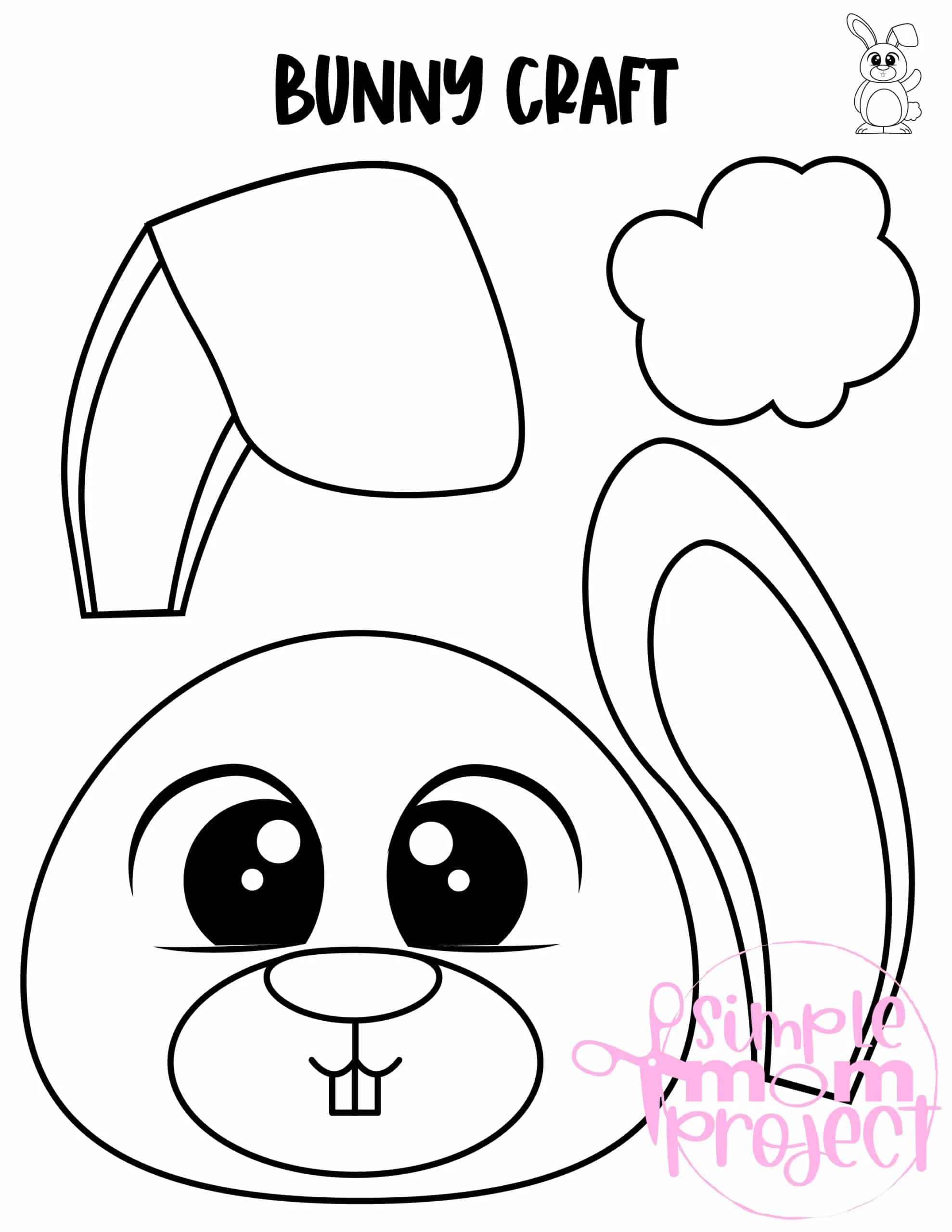 Printable Bunny Rabbit Paper Bag Puppet Template – Simple Mom Project with Free Printable Paper Bag Bunny Puppet Templates