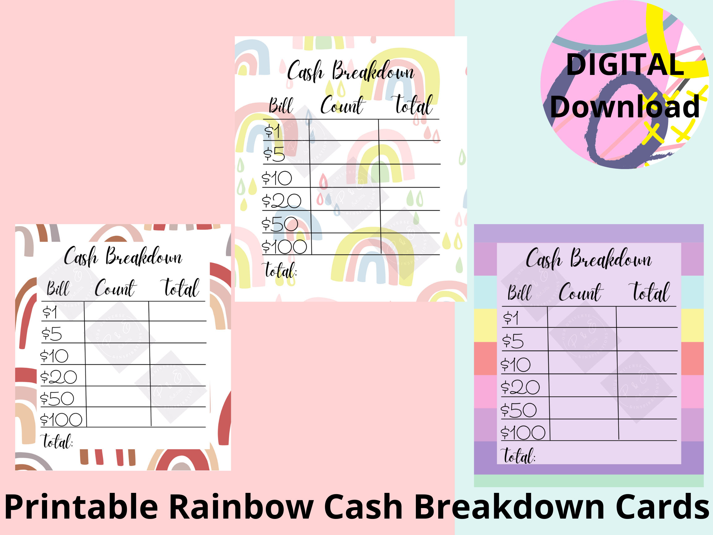 Printable Cash Breakdown Card Teller Card Cash Breakdown Slip Cash inside Teller Slip Printable Free