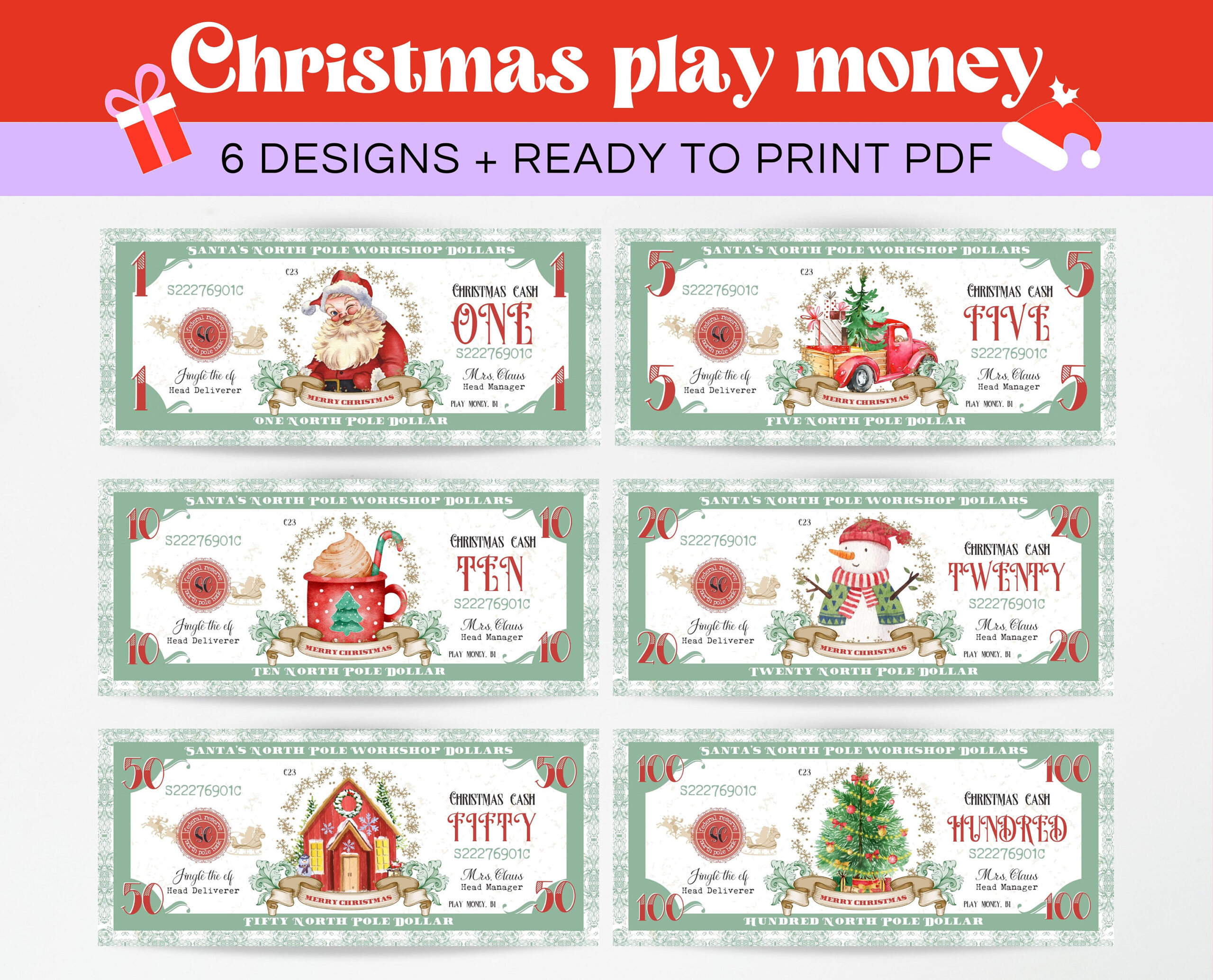 Printable Christmas Money, North Pole Dollar Bill Kid&amp;#039;S Activity with Free Printable Santa Money