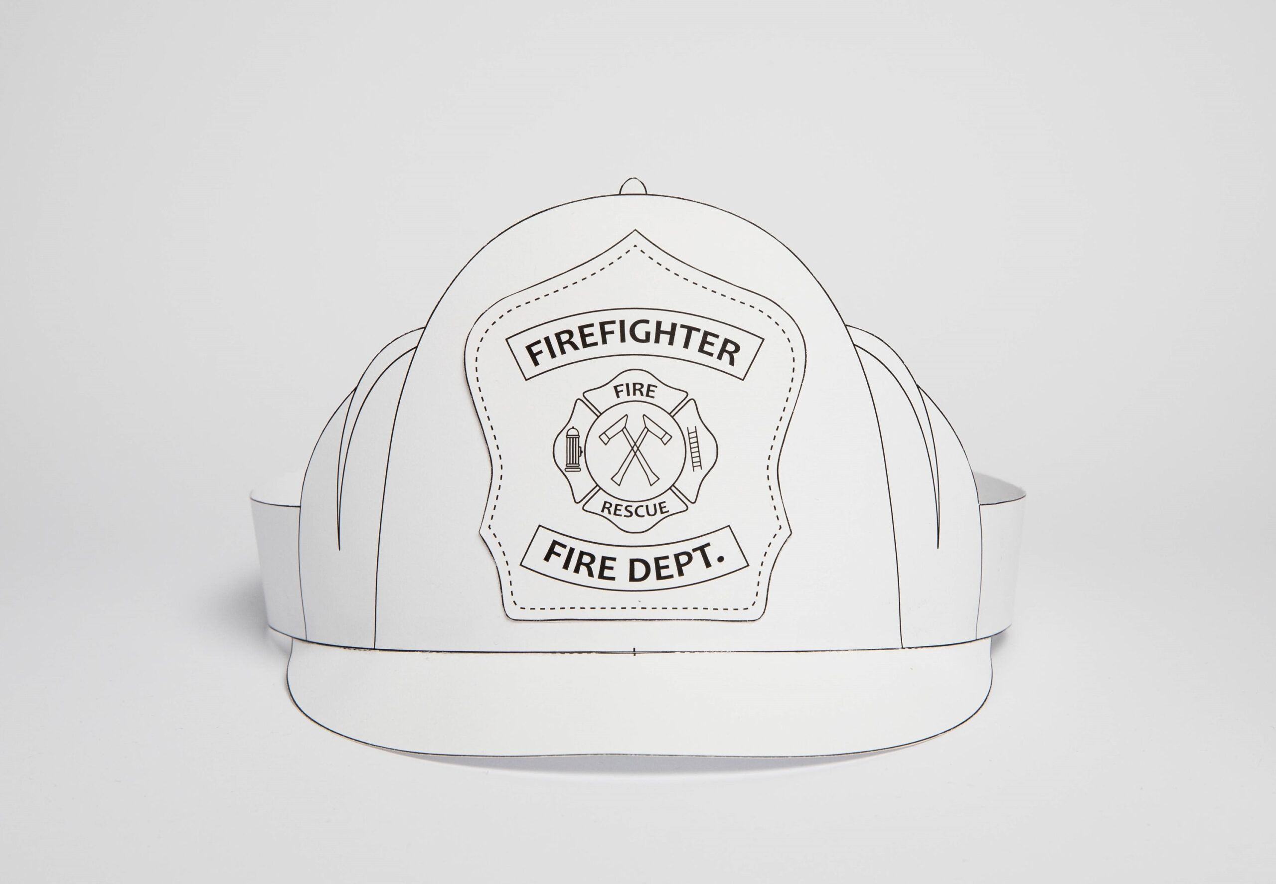 Printable Coloring Firefighter Paper Helmet Fun Kids Craft Pdf in Free Printable Fireman Hat Template