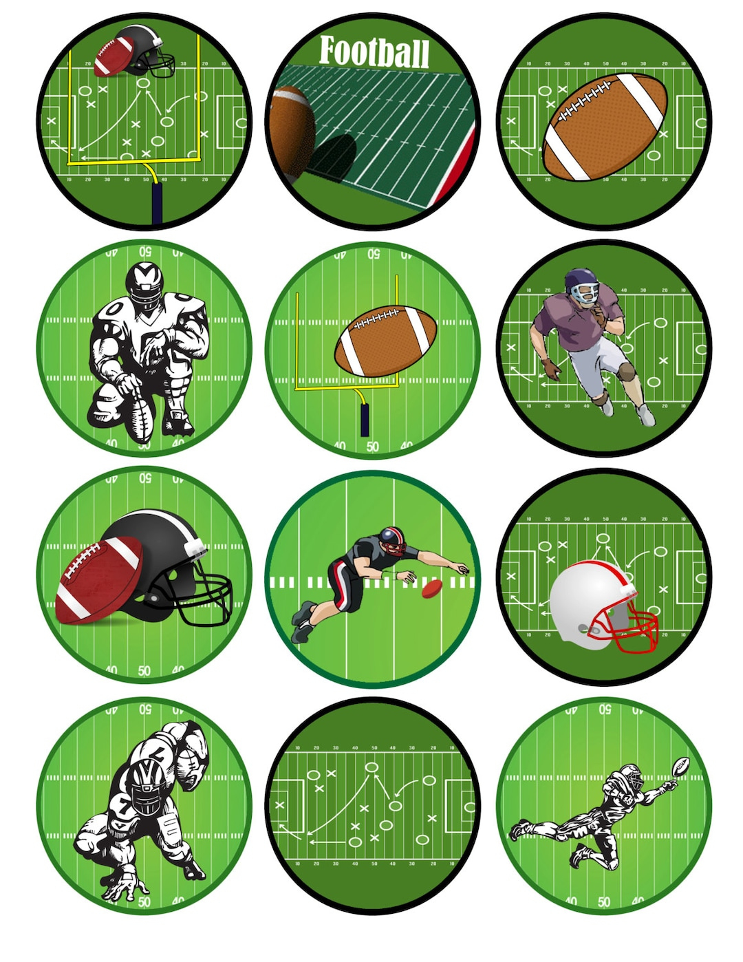 Printable Cupcake Toppers Football Topper Instant Download Party throughout Football Cupcake Toppers Printable