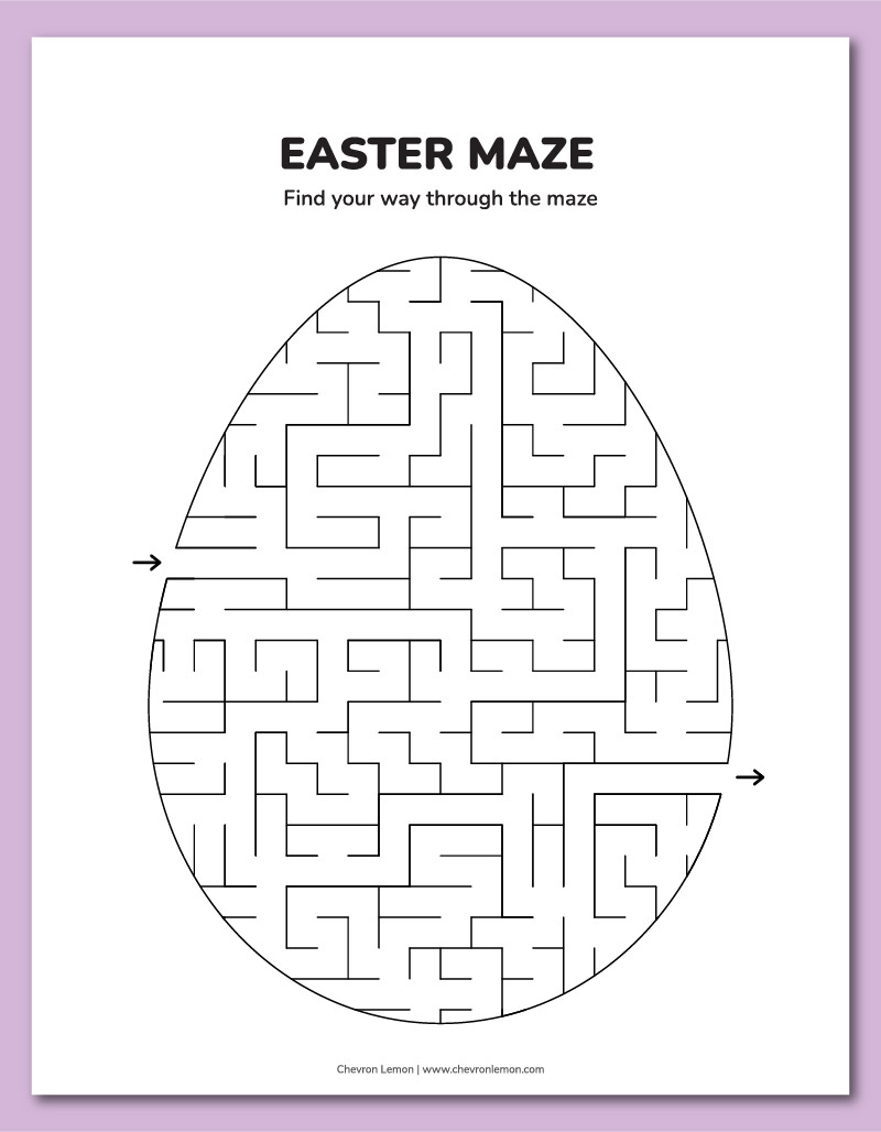 Printable Easter Mazes - Chevron Lemon with regard to Easter Maze Printable Free