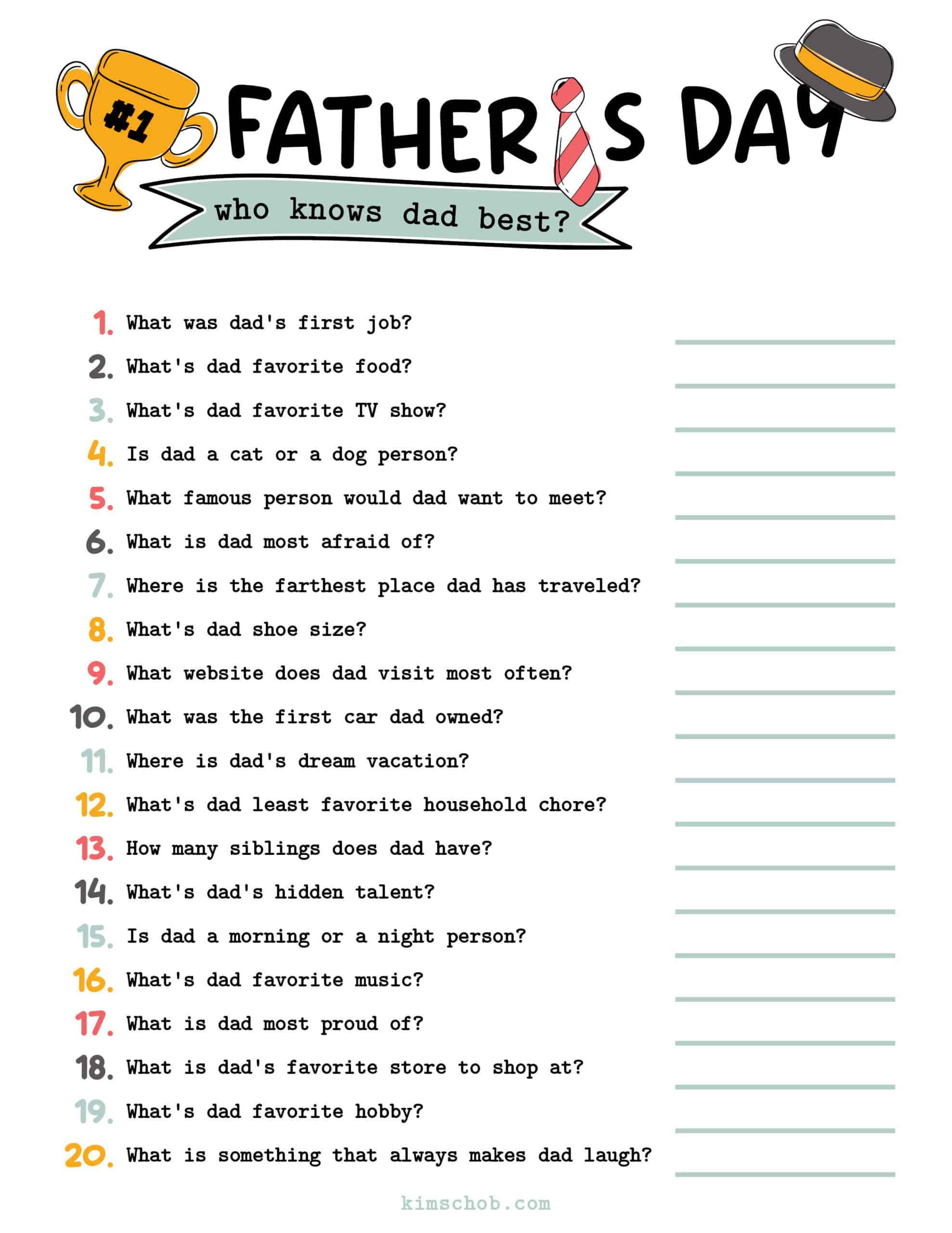 Printable Father&amp;#039;S Day Games - Kim Schob for Father&amp;amp;#039;s Day Trivia Questions and Answers Printable