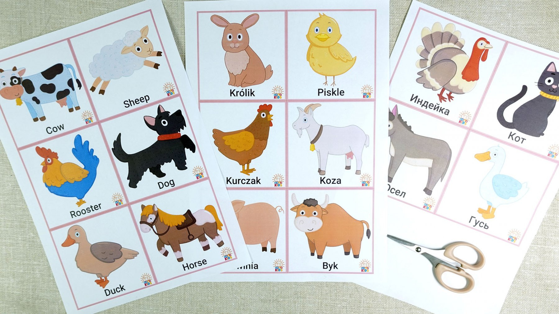 Printable Flashcards For Kids – Farm Animals | Amax Kids with Farm Animals Free Printable
