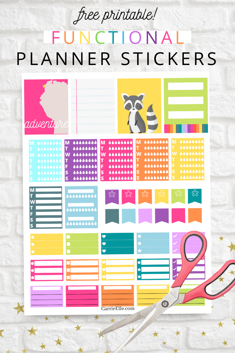 Printable Functional Rainbow Planner Stickers - Carrie Elle with Free Printable Functional Planner Stickers