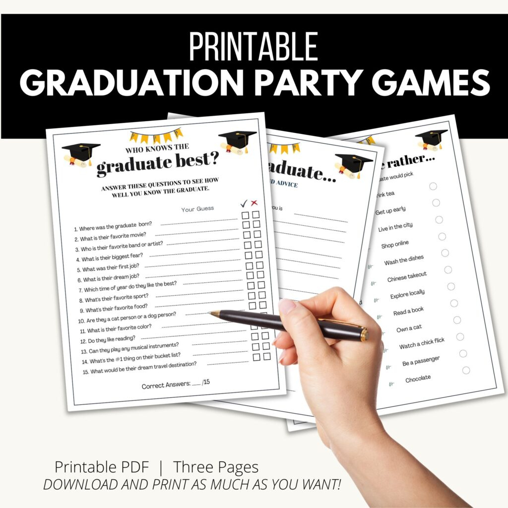 Printable Graduation Games - Add A Little Adventure with regard to Free Printable Graduation Party Games