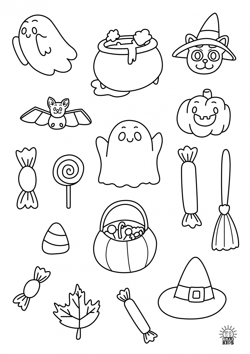 Printable Halloween Cut And Paste Activity For Kids | Amax Kids inside Printable Halloween Cut and Paste