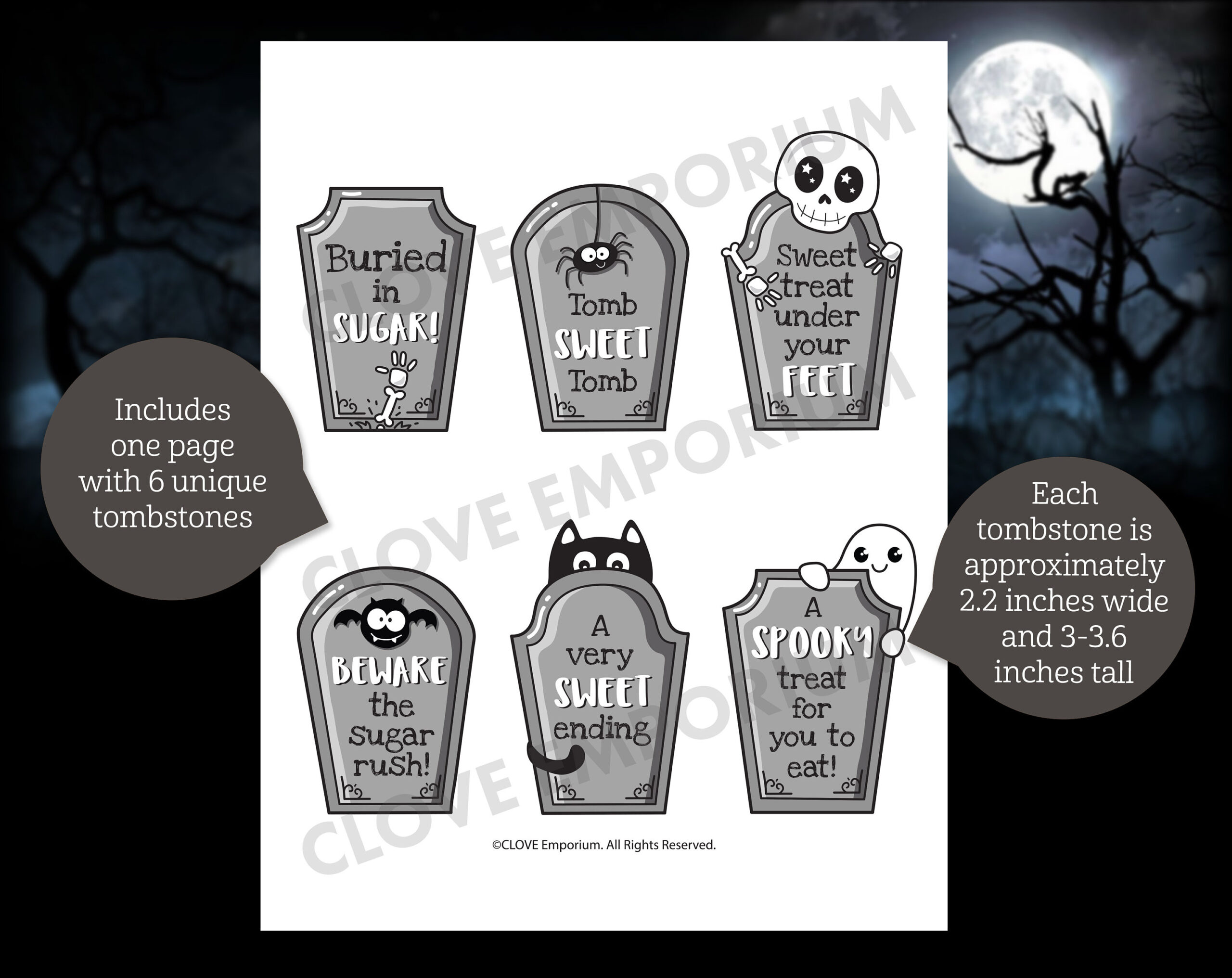 Printable Halloween Tombstone Cupcake Toppers,Instant Download throughout Printable Tombstone Cupcake Toppers