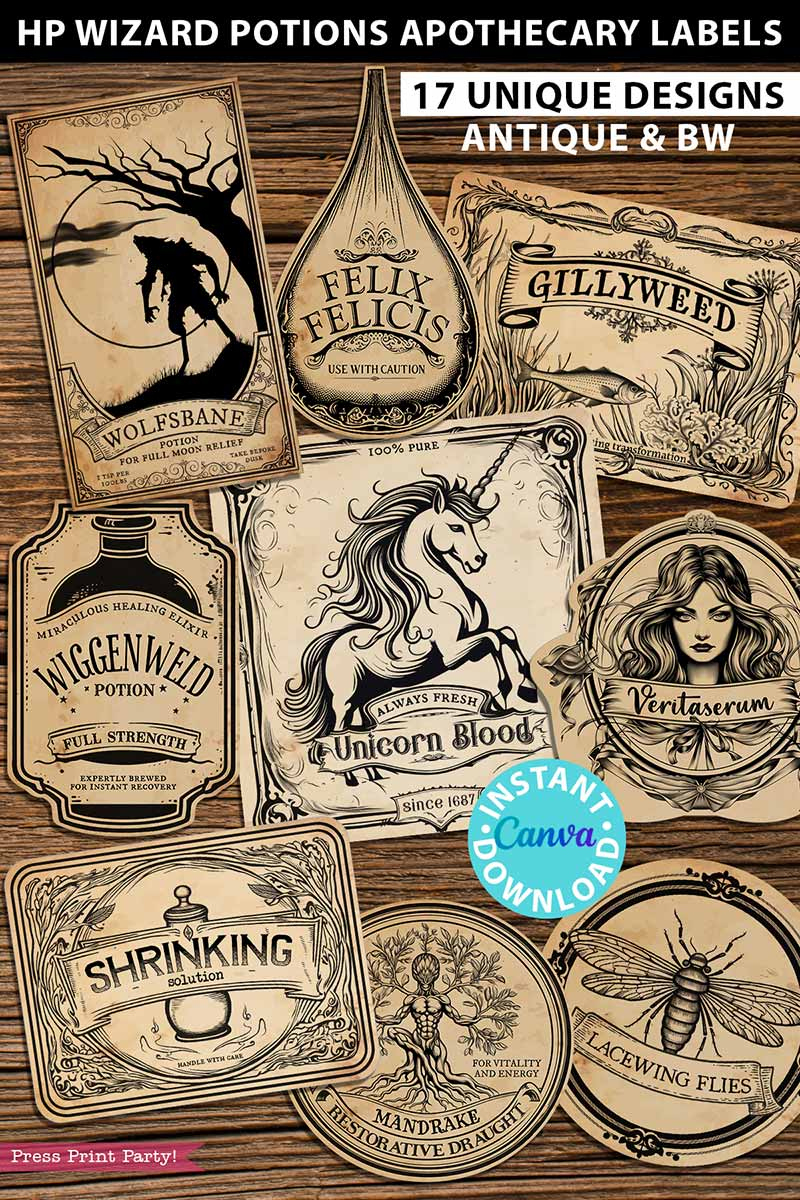 Printable Harry Potter Potion Labels Just Like Hogwarts intended for Free Printable Harry Potter Potion Labels