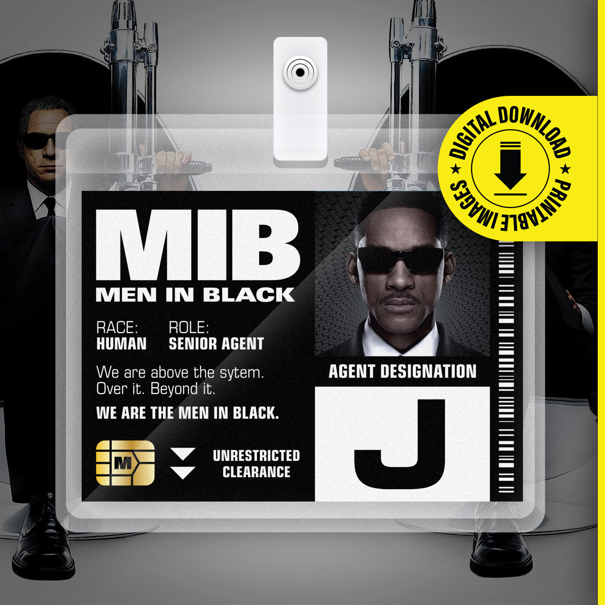 Printable Id Badge Mib - Etsy with regard to Free Printable Mib Badge Template