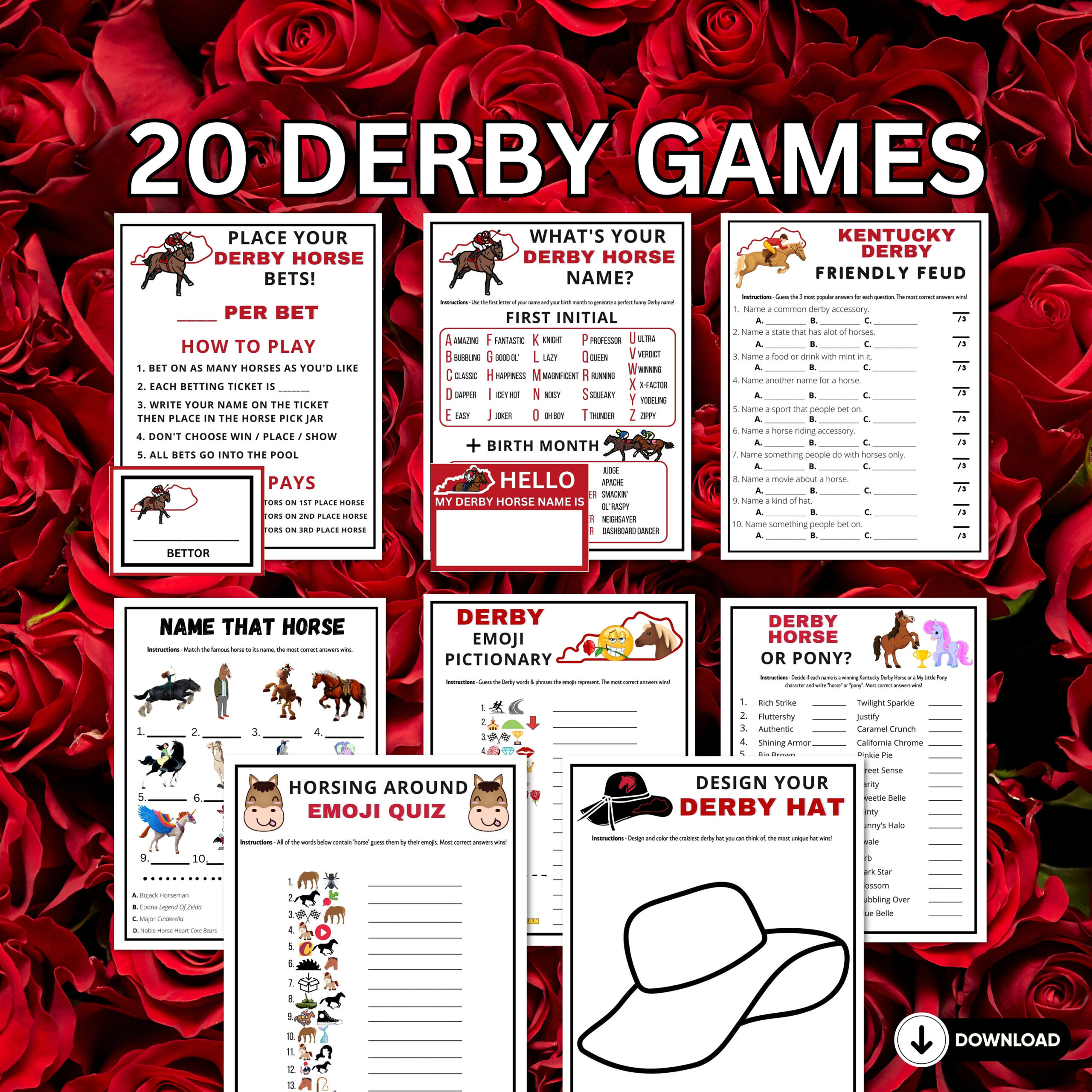 Printable Kentucky Derby Party Games With Answers | 20 Mega Derby with regard to Kentucky Derby Party Games Printable