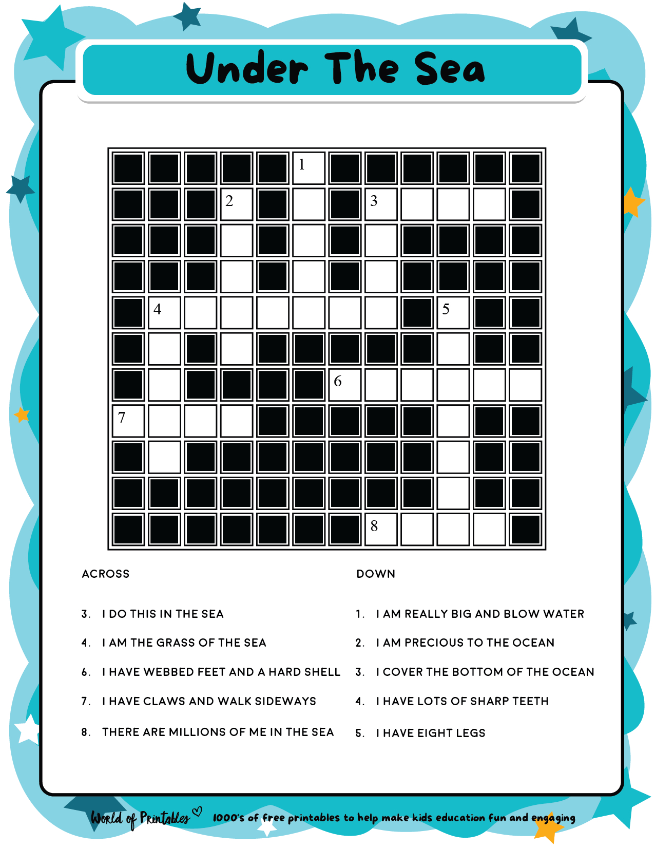 Printable Kids Crossword Puzzles - World Of Printables pertaining to Printable Crosswords For Kids
