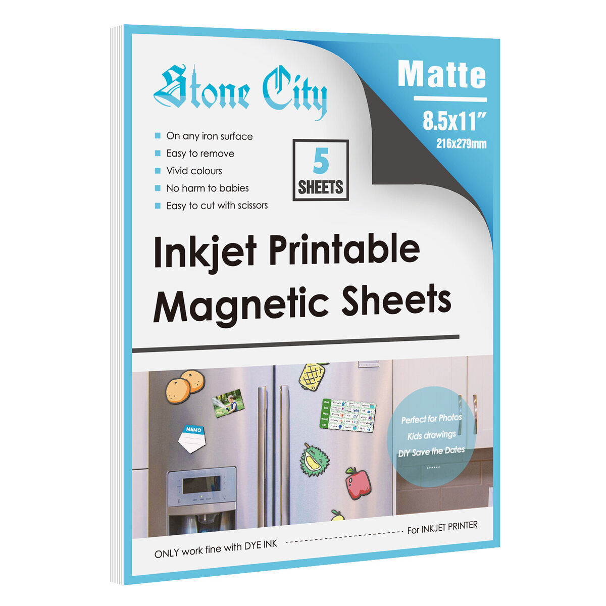 Printable Magnet Sheets Magnetic Photo Paper 8.5X11 Matte Inkjet Laser Cricut 5P within Printable Magnet Sheets For Laser Printer