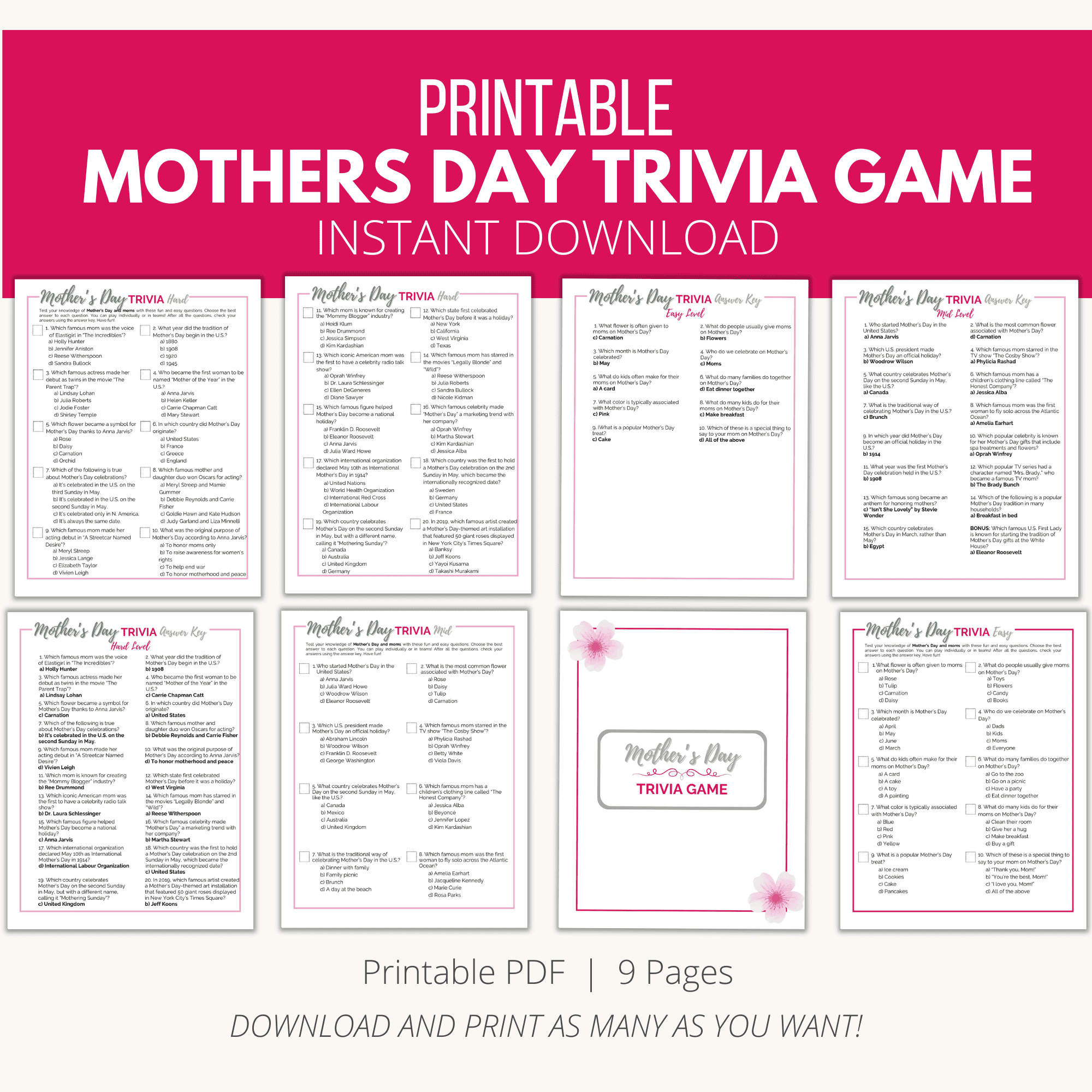 Printable Mother&amp;#039;S Day Trivia Game - Add A Little Adventure regarding Mother&amp;#039;S Day Trivia Questions And Answers Printable
