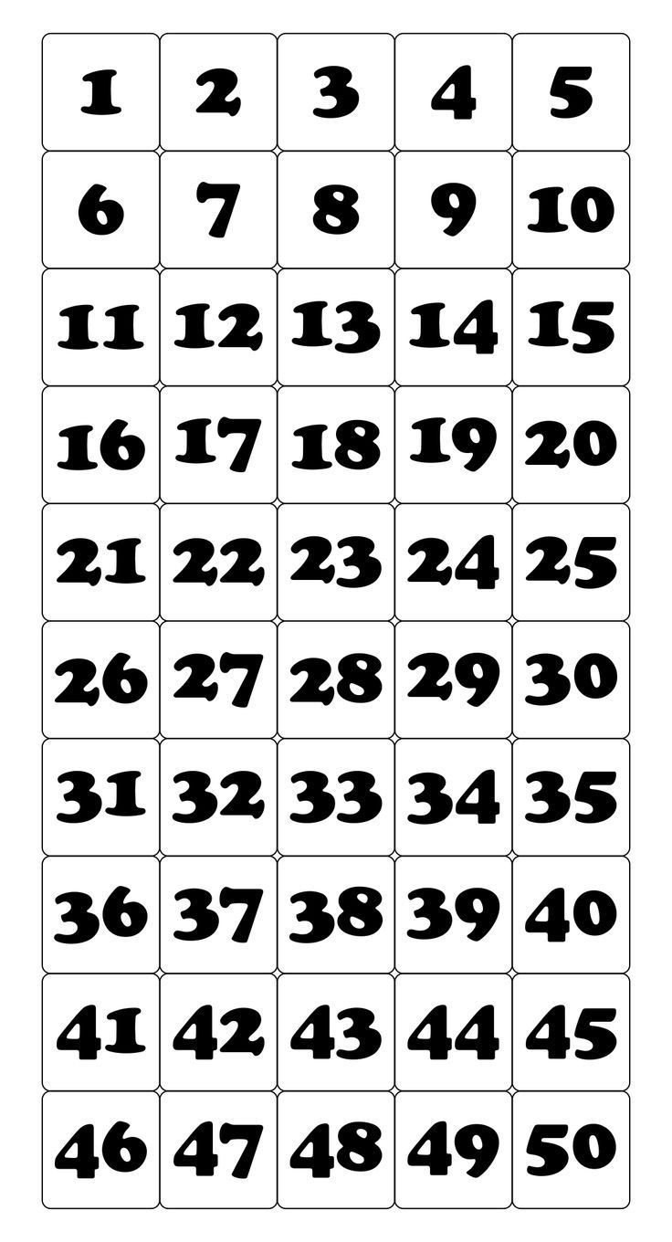 Printable Number Cards 1 50 | Printable Numbers, Number Grid regarding Number Cards 1 40 Printable