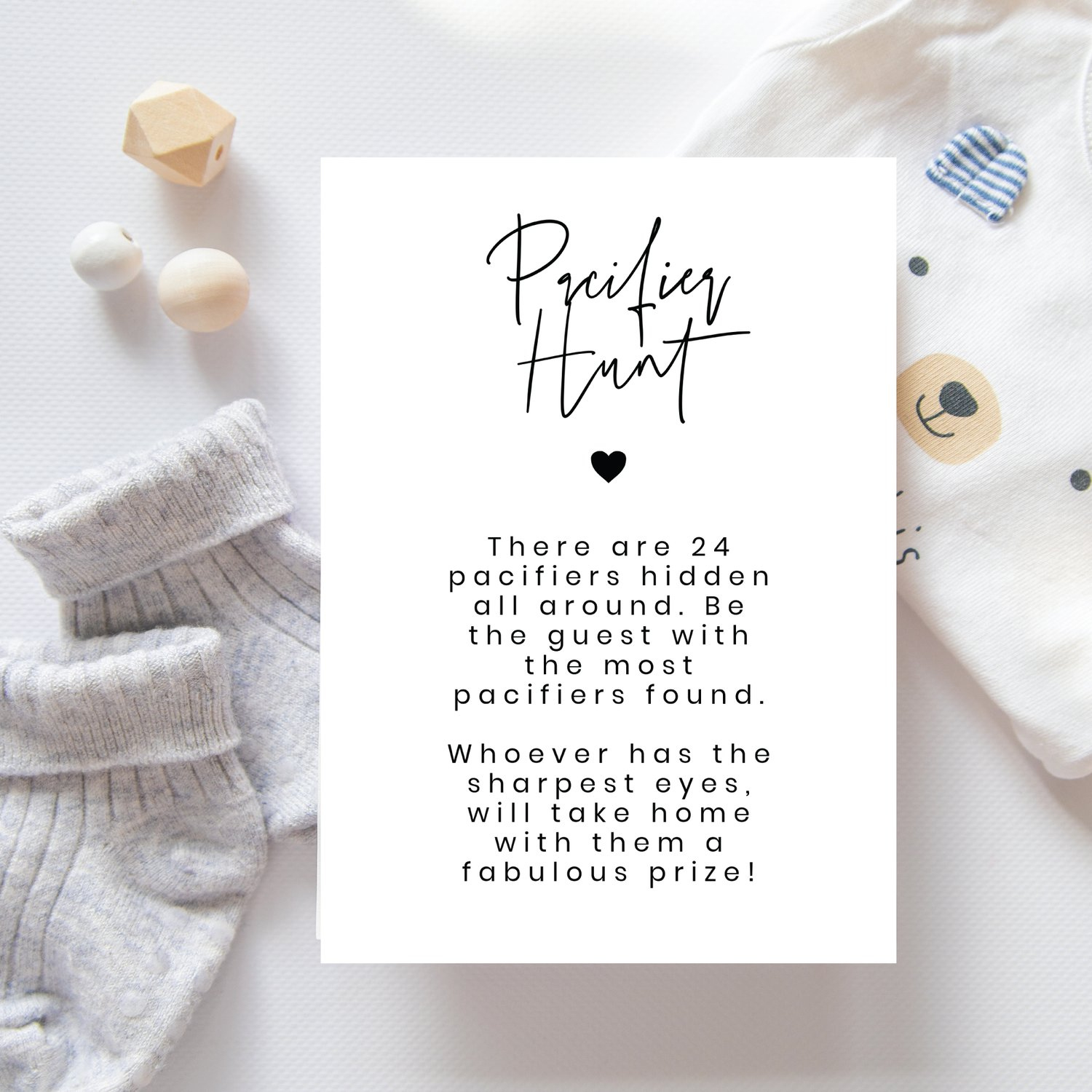 Printable Pacifier Hunt Baby Shower Game Sign for Pacifier Hunt Free Printable