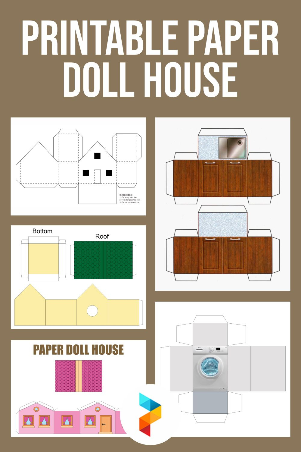 Printable Paper Doll House with Free Printable Dollhouse Templates