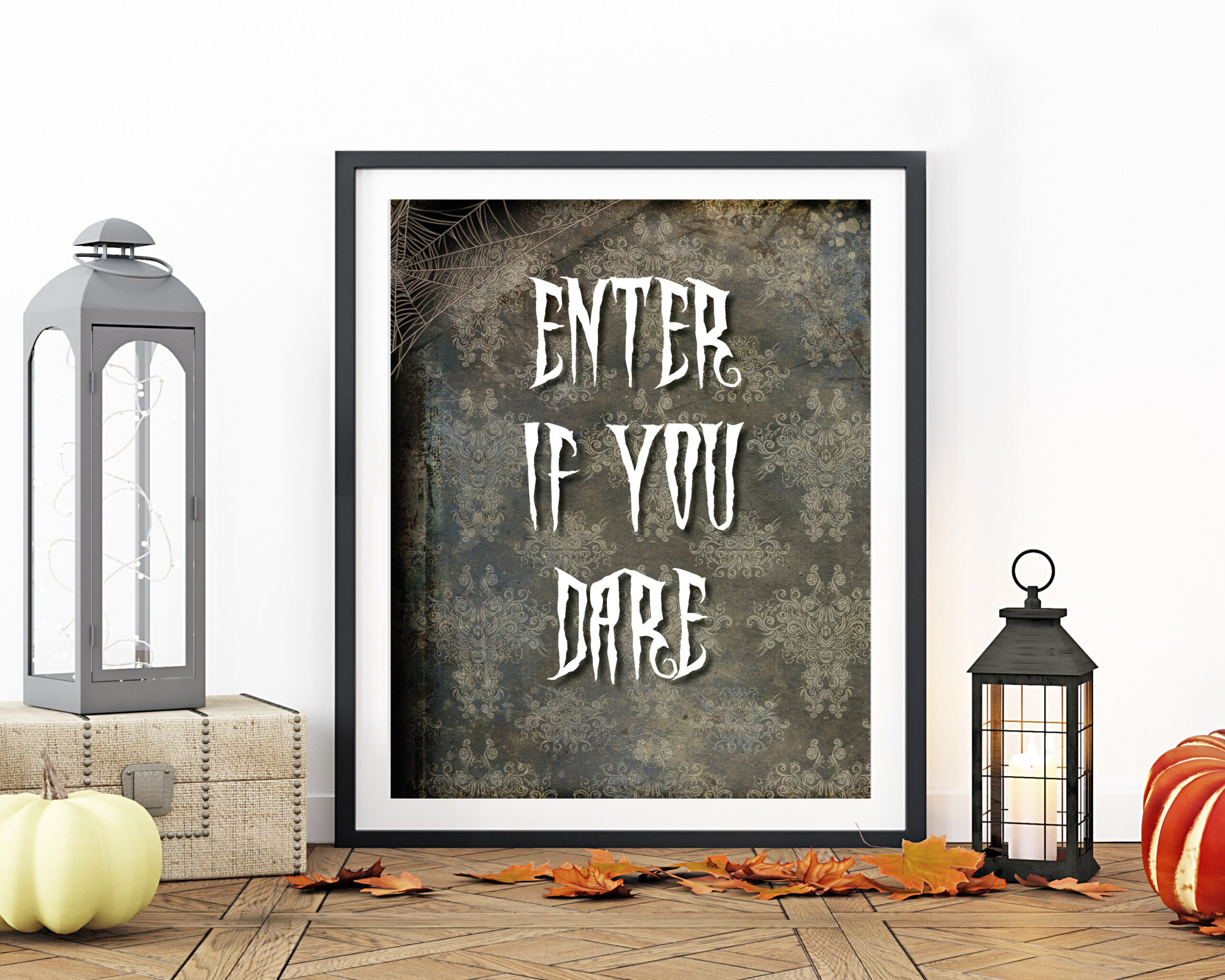 Printable Party Decor Halloween Quote Enter If You Dare Quirky intended for Enter If You Dare Sign Printable
