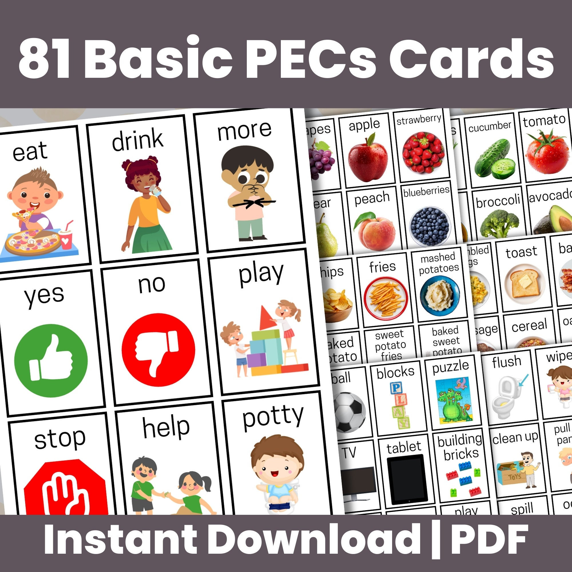 Printable Pecs Communication Cards, Autism Communication inside Free Printable Pecs Pictures