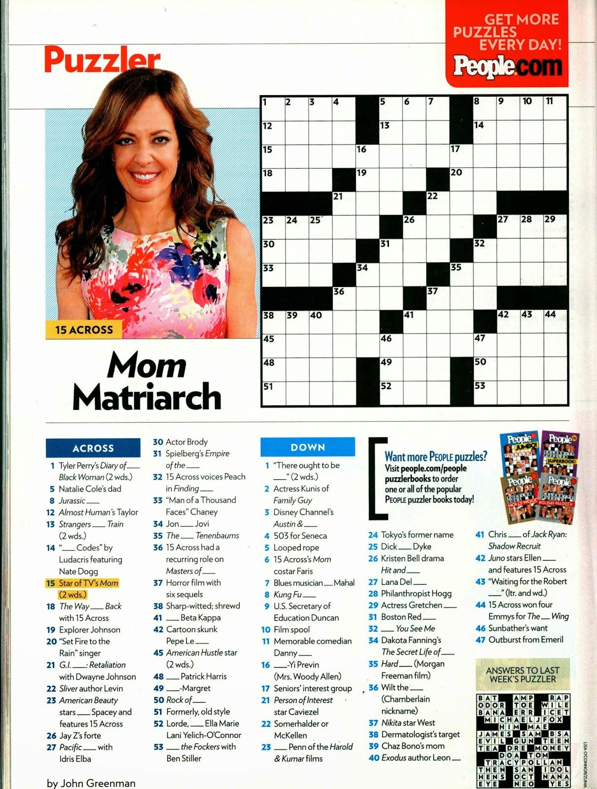 Printable People Magazine Crossword Puzzles - Printable Crossword regarding Newsday Crossword Puzzle Brains Only Printable