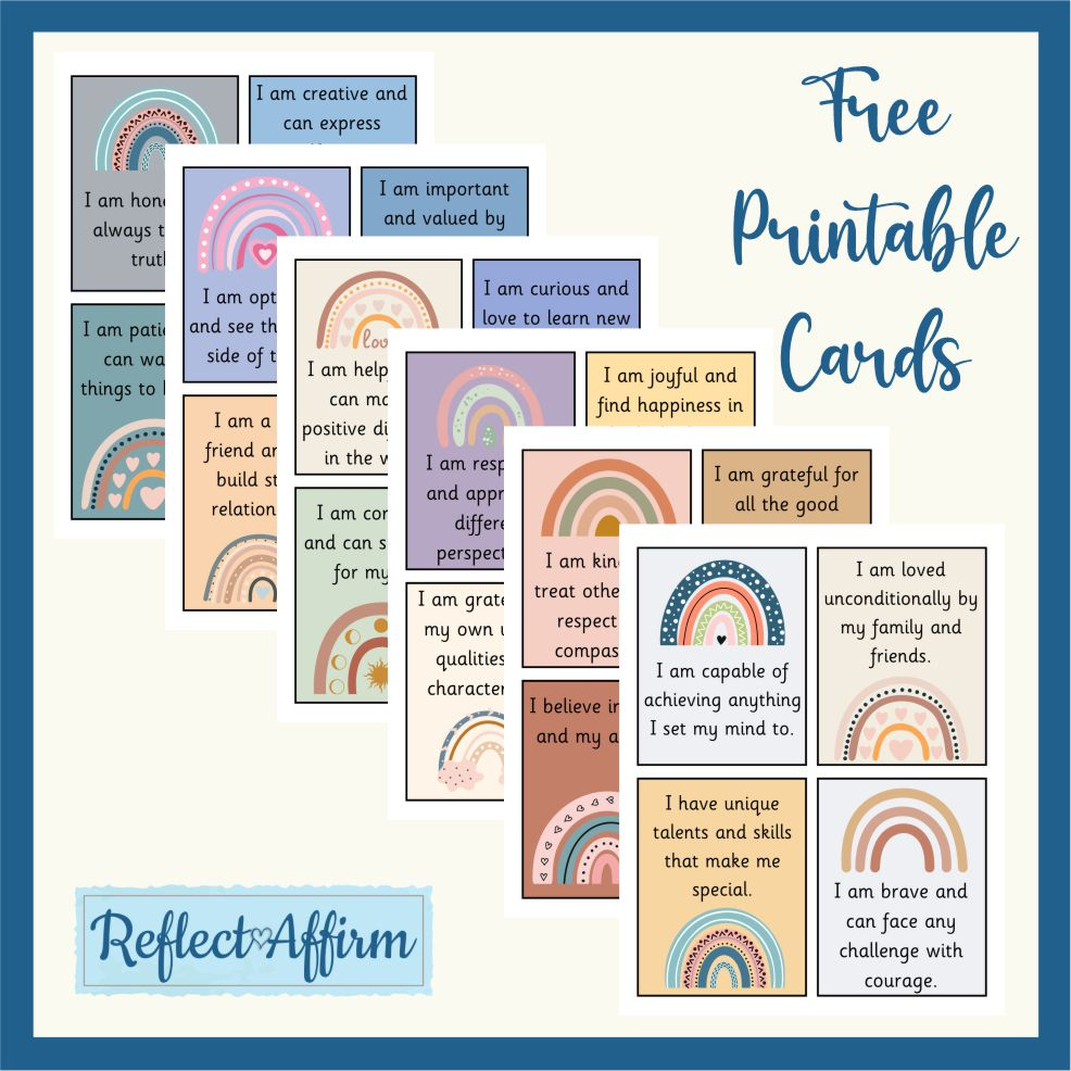 Printable Positive Affirmations - Free! - Reflect Affirm pertaining to Affirmation Cards Free Printable