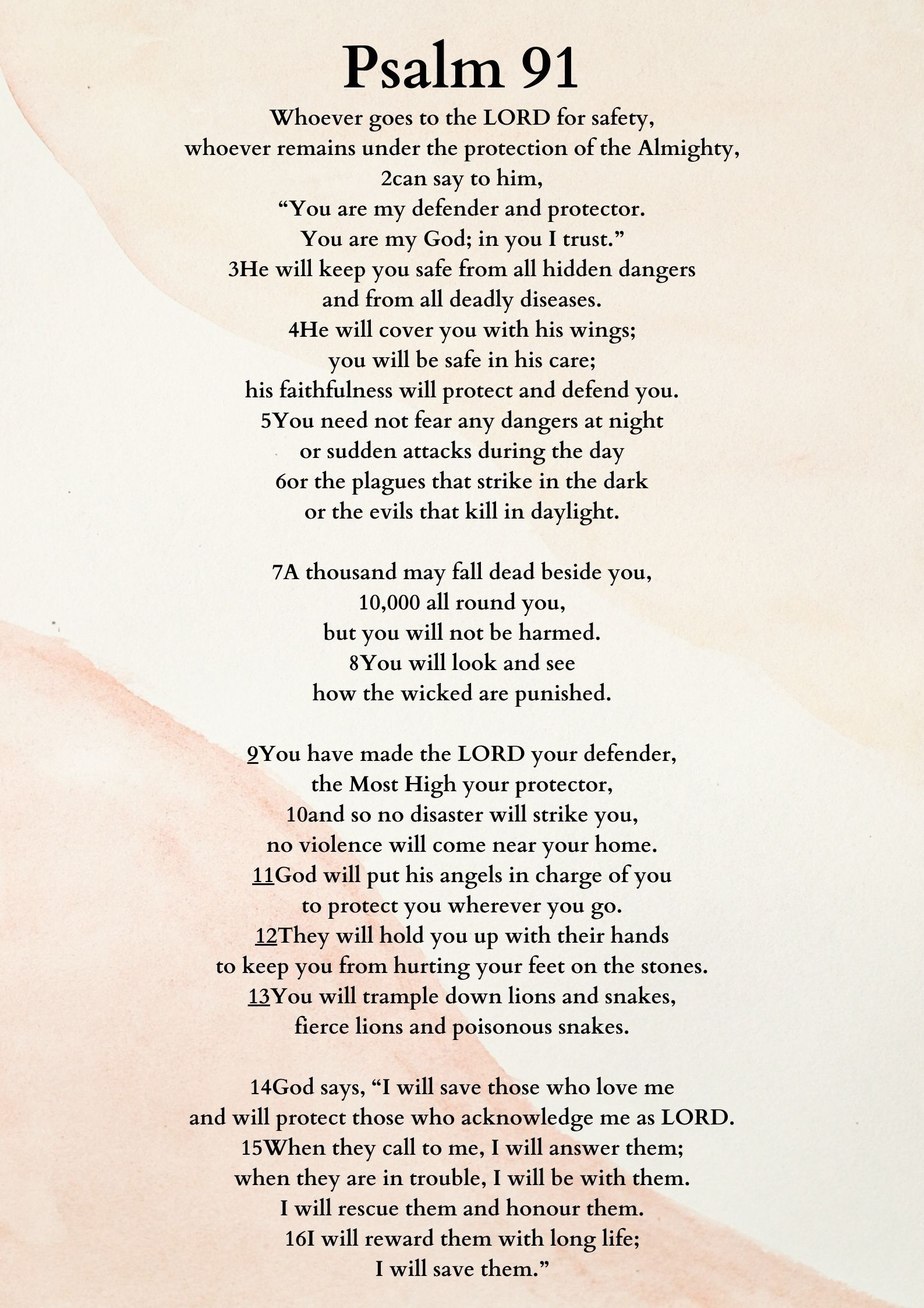 Printable Psalm 91Elainejeanlambojon - Raket.ph intended for Printable Free Printable Psalm 91 Prayer