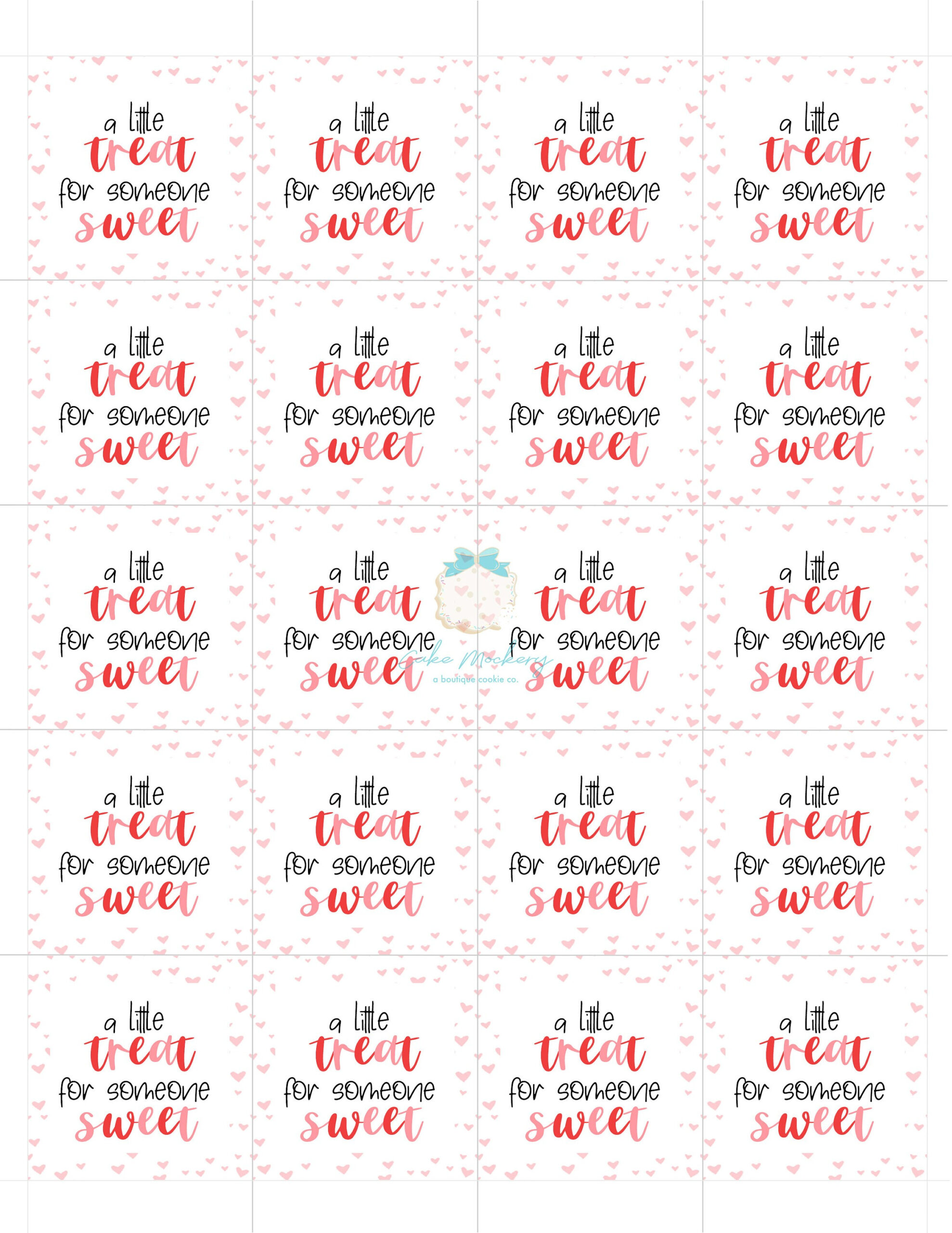 Printable Tag - A Little Treat For Someone Sweet - 2&amp;quot; Square - Etsy throughout Just a Little Treat For Someone Sweet Free Printable