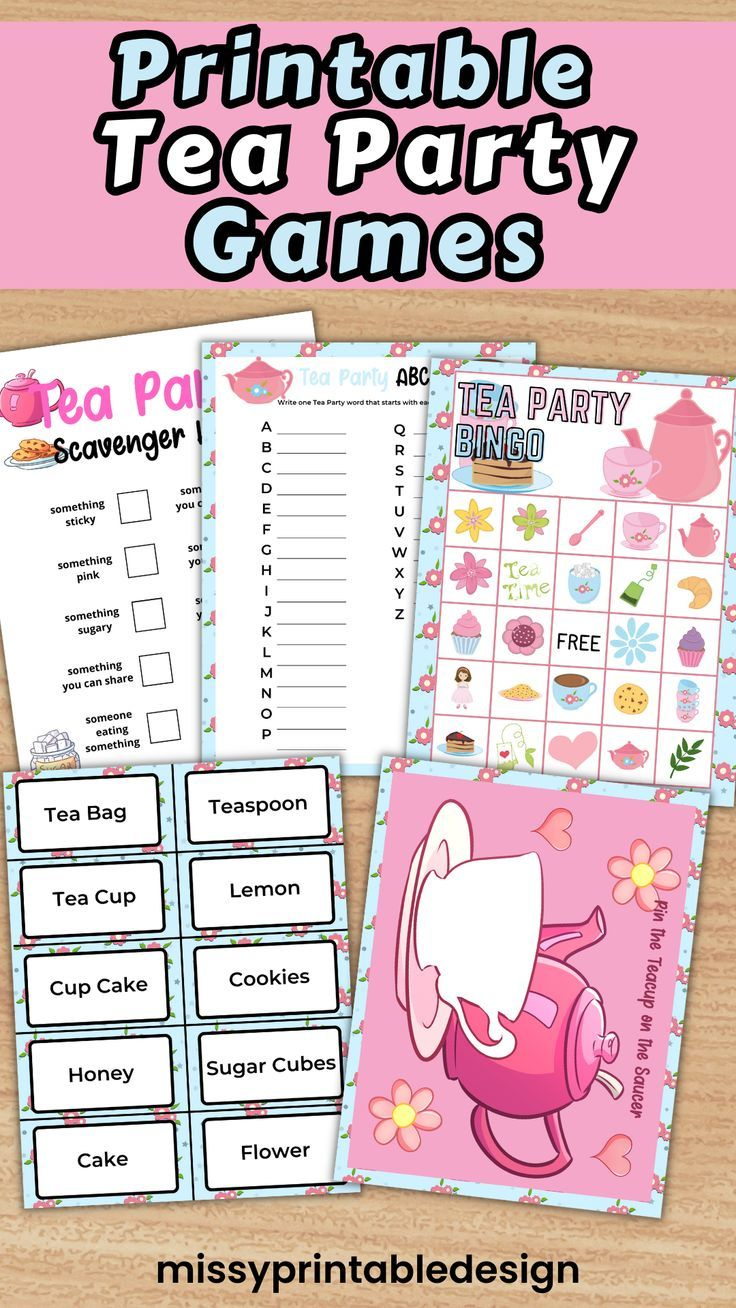 Printable Tea Party Games with regard to Free Printable Tea Party Games