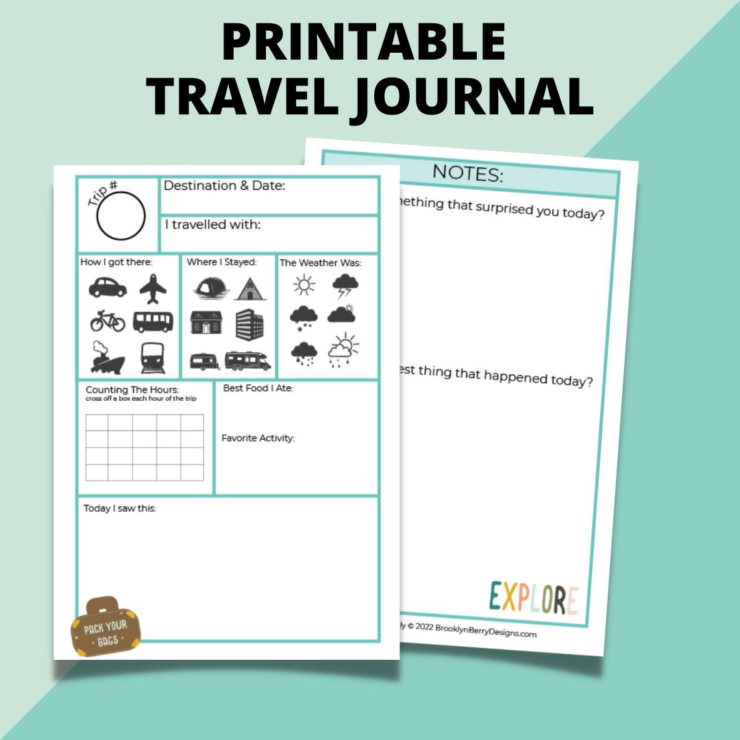 Printable Travel Journal For Kids - Brooklyn Berry Designs with Traveler&amp;#039;S Notebook Free Printables
