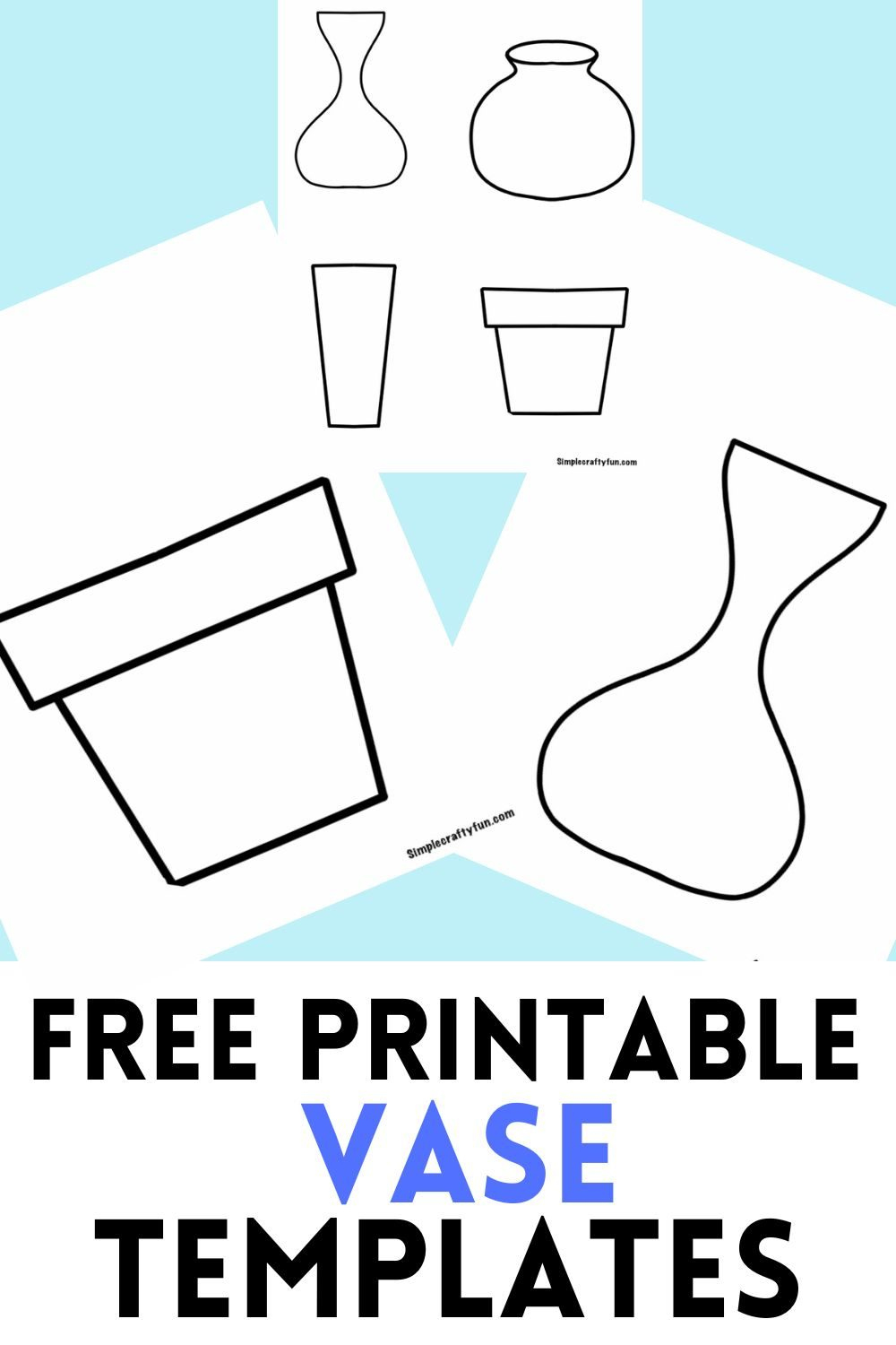 Printable Vase Templates For Crafts 4 Shapes - inside Printable Paper Vase Template