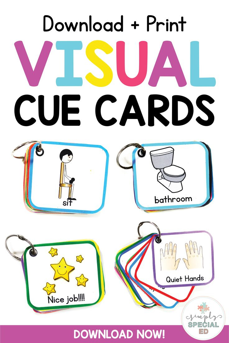 Printable Visual Keychain For Special Education with Lanyard Free Printable Visual Cue Cards For Autism