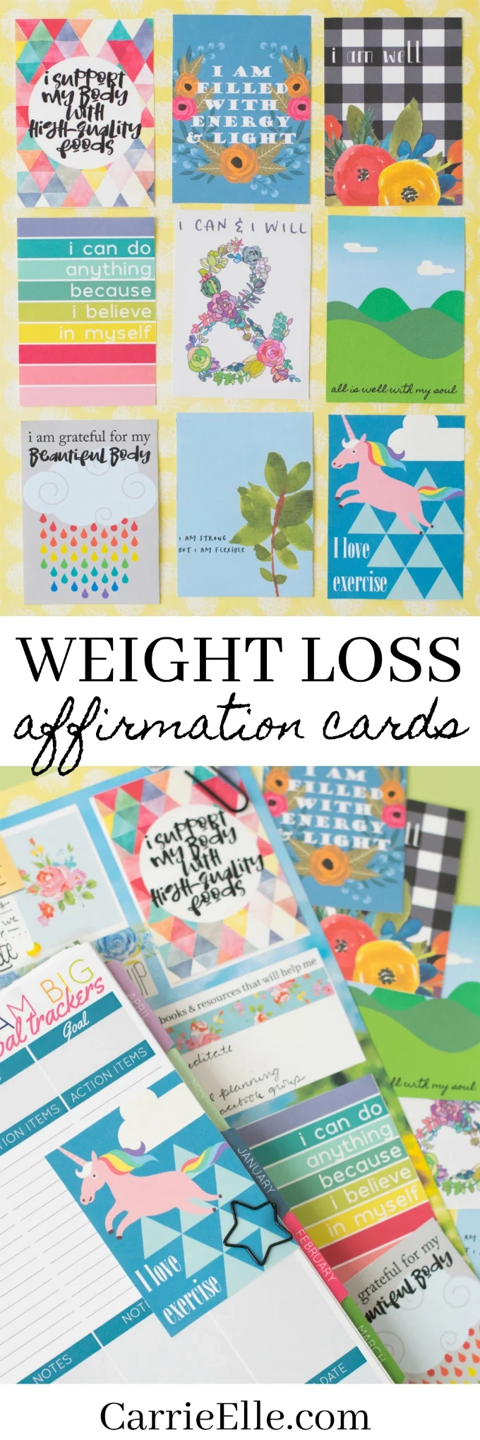Printable Weight Loss Vision Board Template - Carrie Elle within Free Printable Weight Loss Vision Board Printables