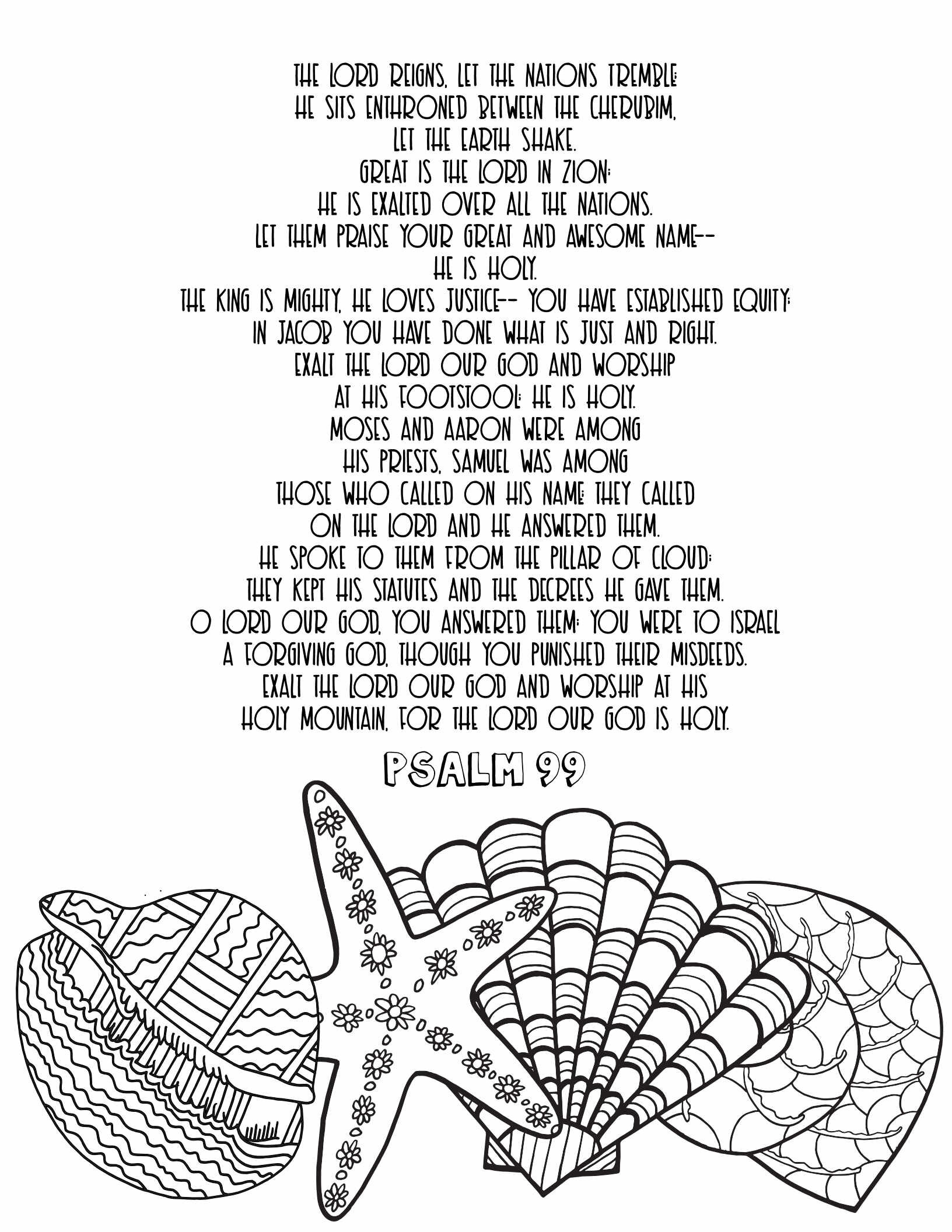 Psalms 91 - 100 - Free Coloring — Stevie Doodles intended for Psalm 100 Free Printable